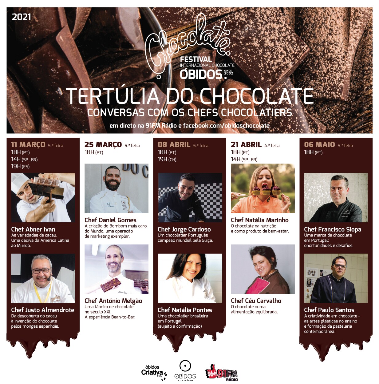 Chefs Chocolatiers conversam em tertúlias do Chocolate