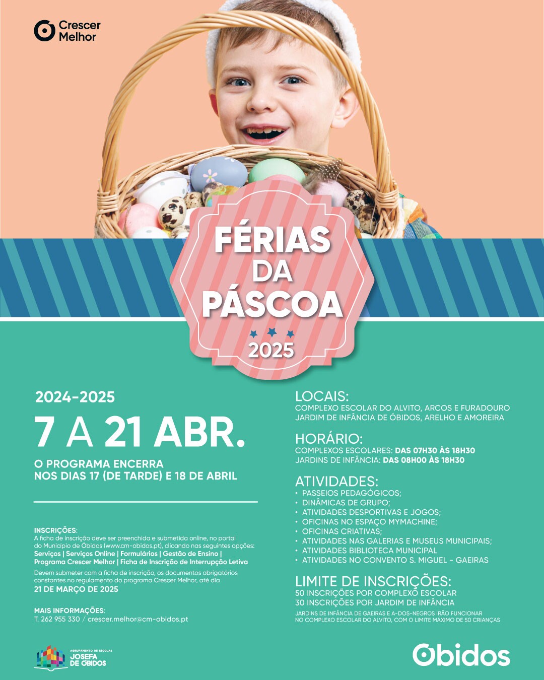 Cartaz do Crescer Melhor - Férias de Páscoa