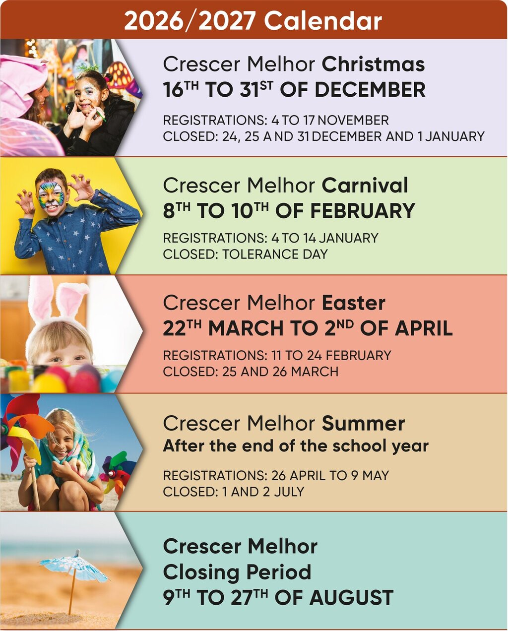 Calend&aacute;rio Crescer Melhor | Ingl&ecirc;s